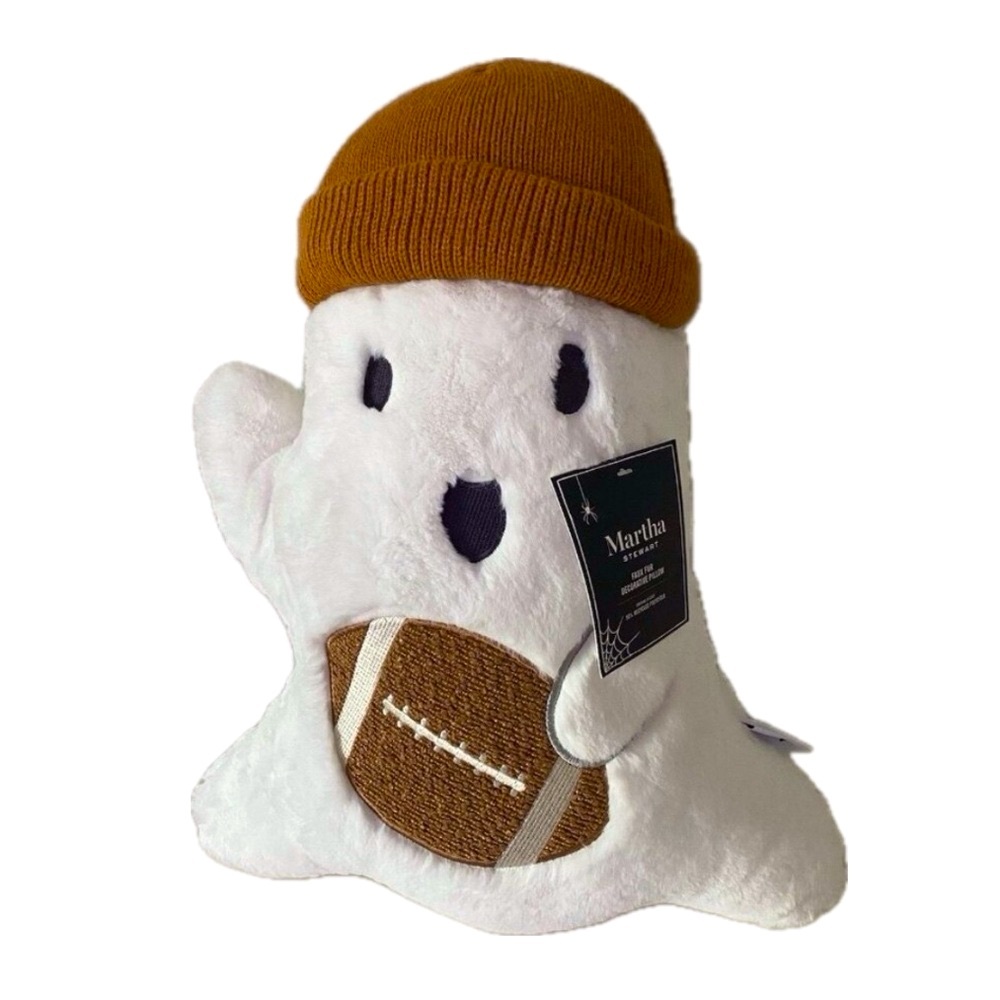 NWT ⚜️🏈⚜️ Martha Stewart Ghost Football & Hat HALLOWEEN Soft Pillow